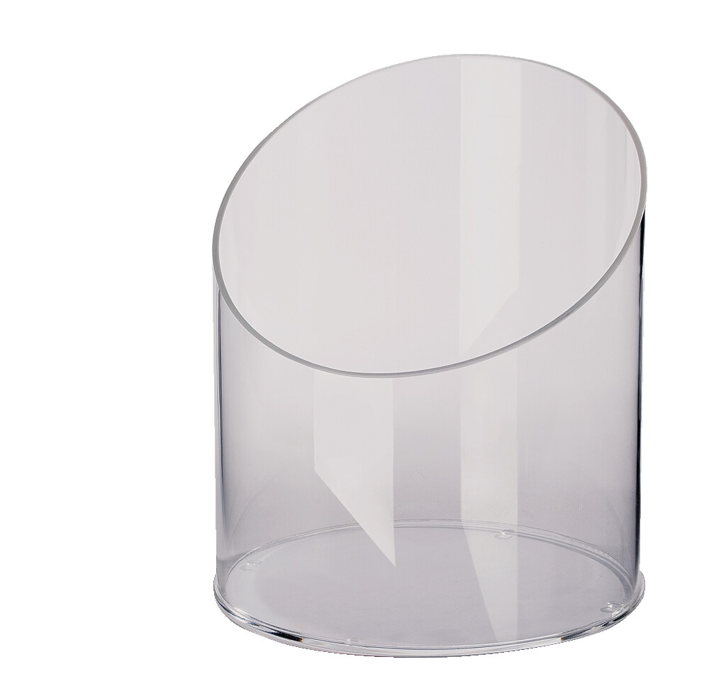 <p>Présentoir rond de comptoir, verre acrylique, transparent, diamètre:200mm x hauteur: 240mm. Epaisseur: 3 mm</p>