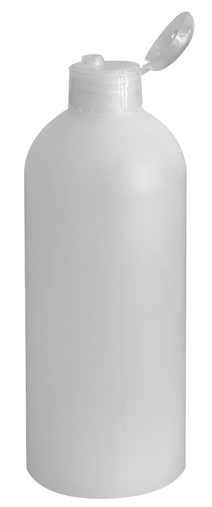 <p>Flacon pour SHA / GHA plastique souple PE, blanc ou translucide, avec bouchon-clip</p>